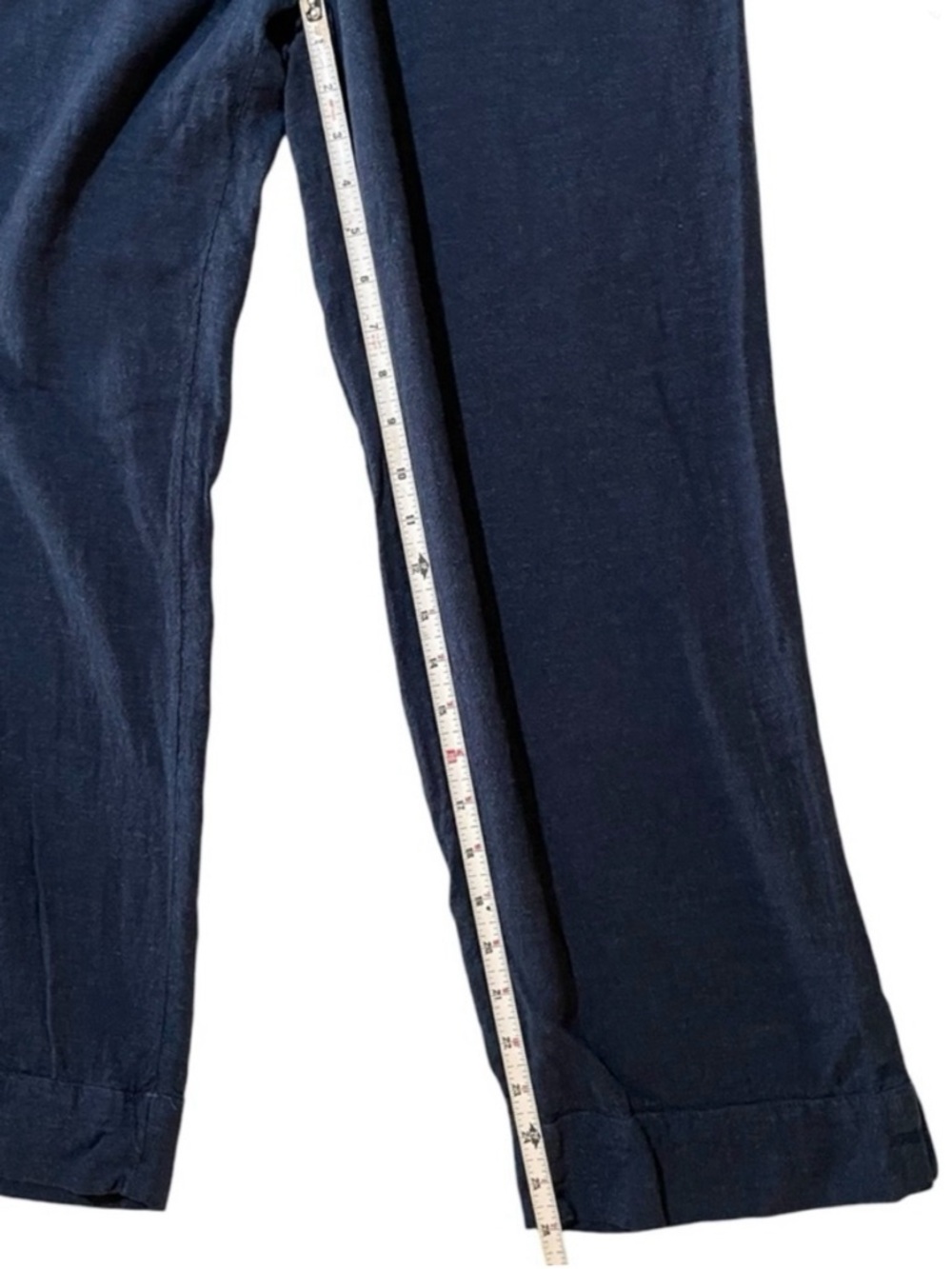 BANANA REPUBLIC High Rise Linen Blend Pull On Navy Blue Pant Medium - Picture 10 of 10